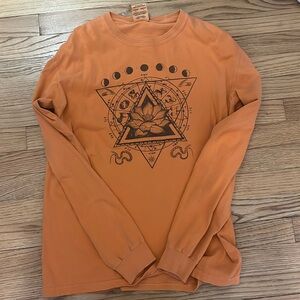 Orange, Lotus Zodiac constellation long sleeve